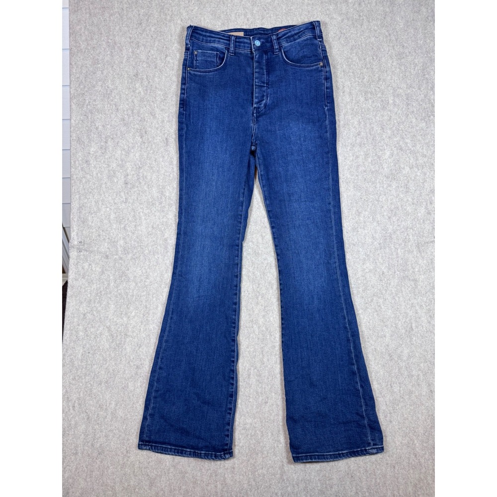 k210. Pilcro High Rise Flare Jeans Dark Wash‎ Button Fly Size 28